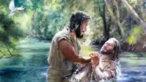 Jesus baptized by JOhn the Baptist